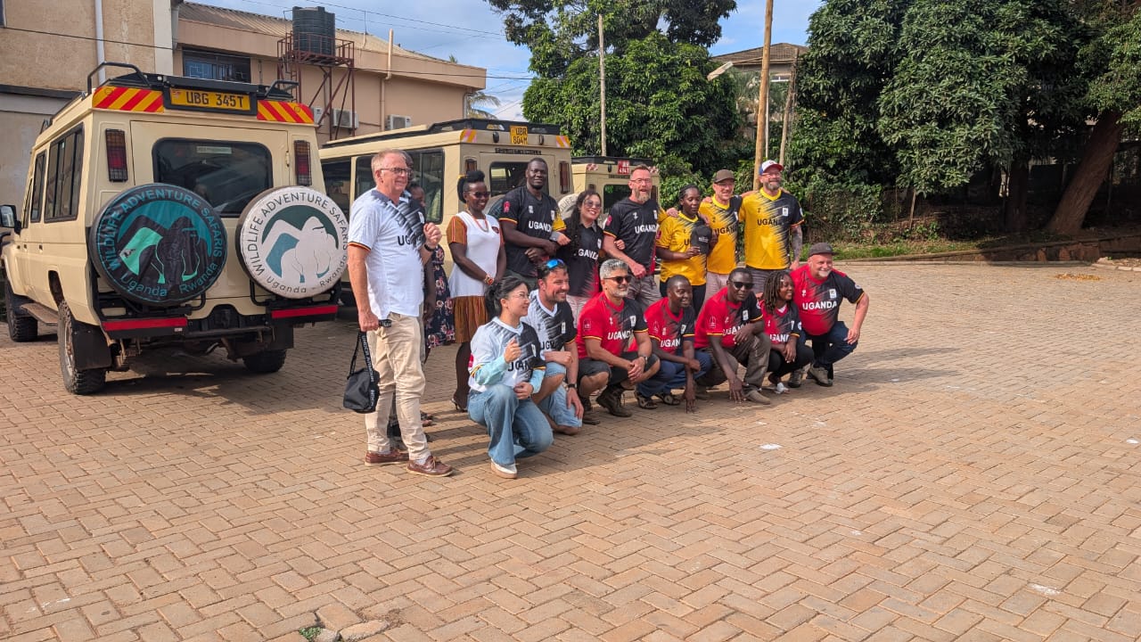 The delegation on the road in Uganda
